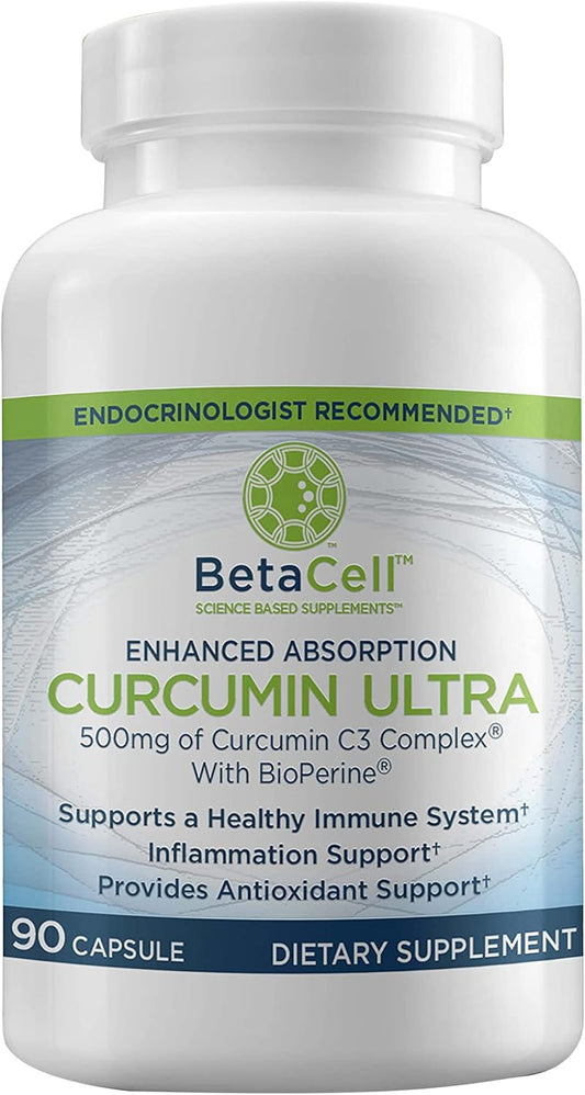Organic Turmeric Curcumin with Black Pepper & Bioperine - 90 Capsules - Vitamins for Men and Women - Turmeric Supplement
