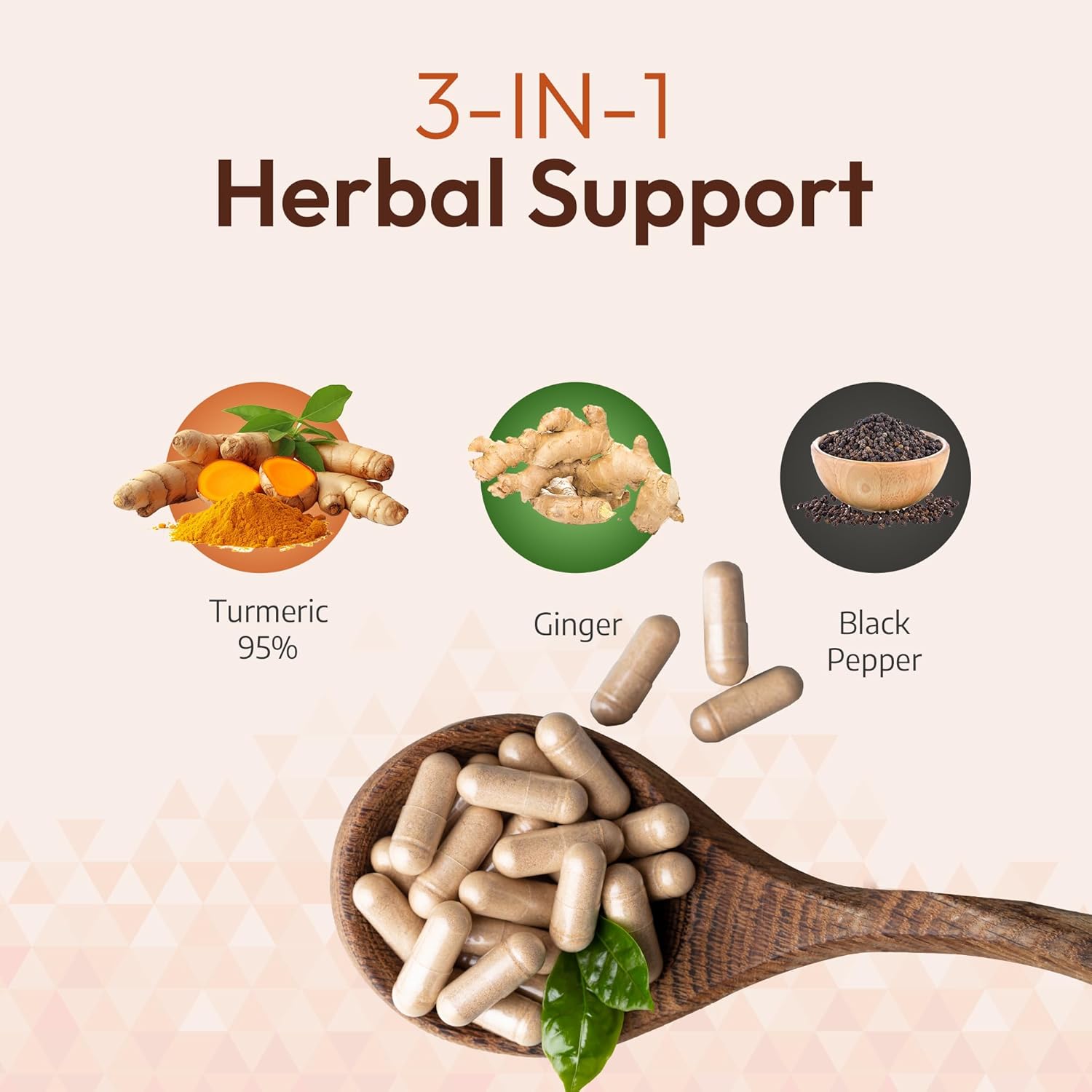 Organic Turmeric Curcumin with Ginger & BioPerine for Immunity & Joint Support - 120 Capsules USA Made