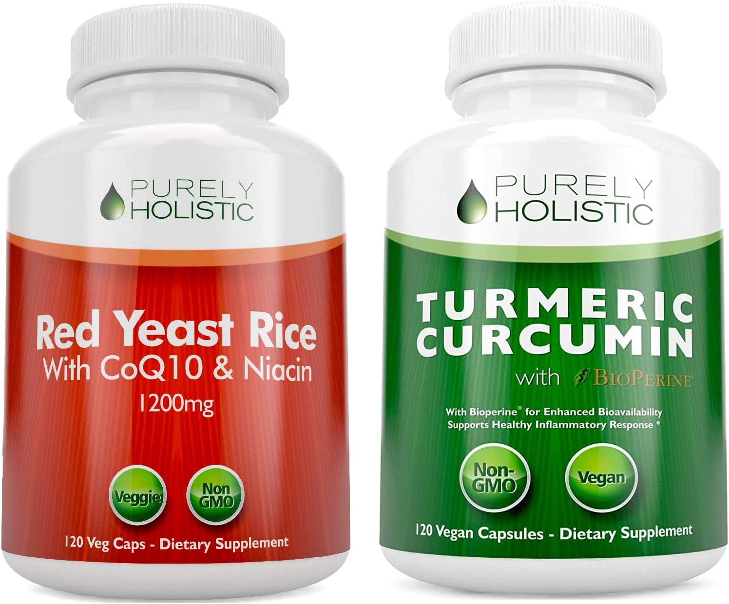 Organic Turmeric Curcumin with Red Yeast Rice and Niacin - 240 Capsules