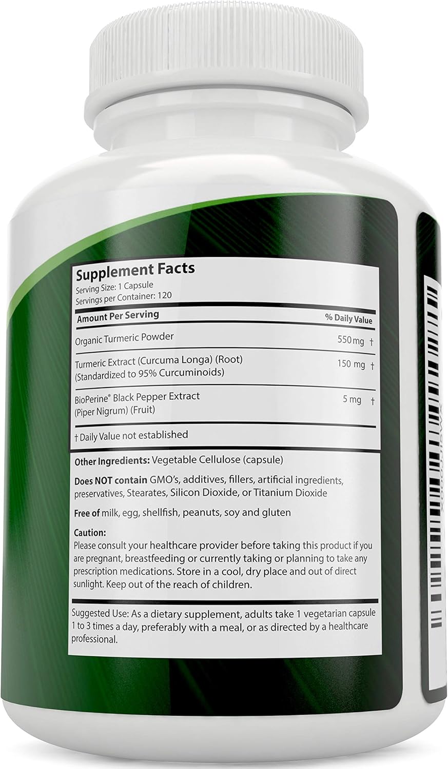 Organic Turmeric Curcumin with Red Yeast Rice and Niacin - 240 Capsules