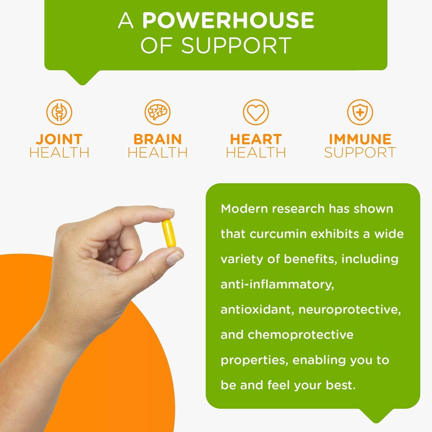 Organic Turmeric CurcuminPro Capsules for Joint & Muscle Support with BioSoluble Brown Rice Protein | Vegan | 60 Count