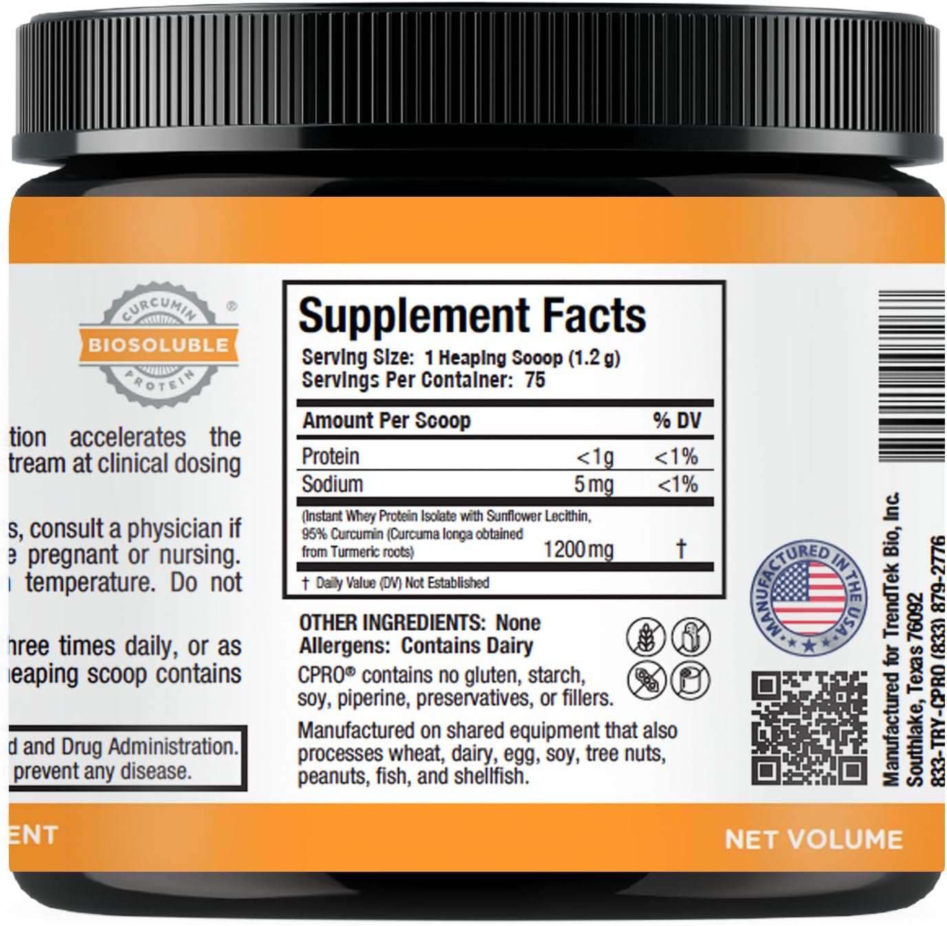 Organic Turmeric Derived CurcuminPro Complete Bulk Powder - 90g BioSoluble Joint & Muscle Support
