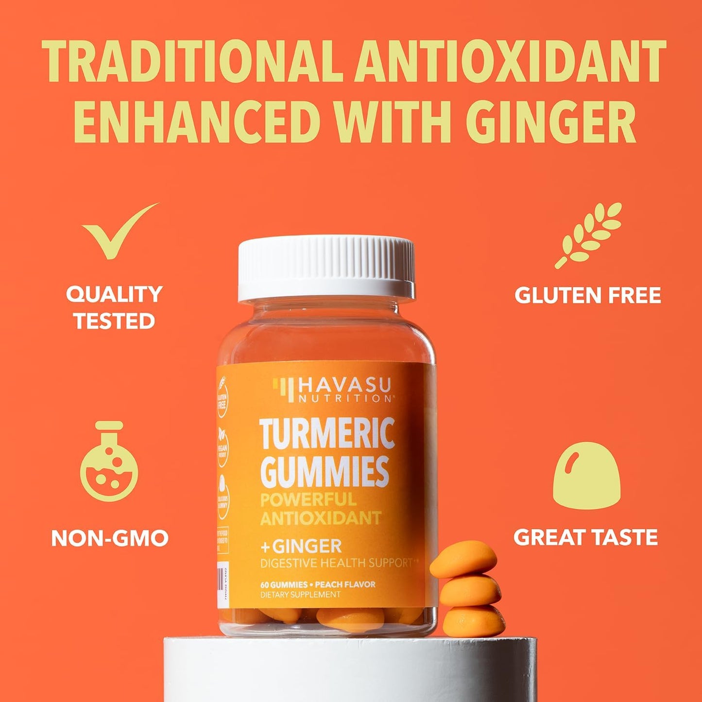Organic Turmeric, Ginger, and Nettle Root Gummies & Drops for Metabolism, Prostate, Joint, & Immune Support - Non-GMO & Gluten-Free - 60 Gummies, 1 Fl Oz