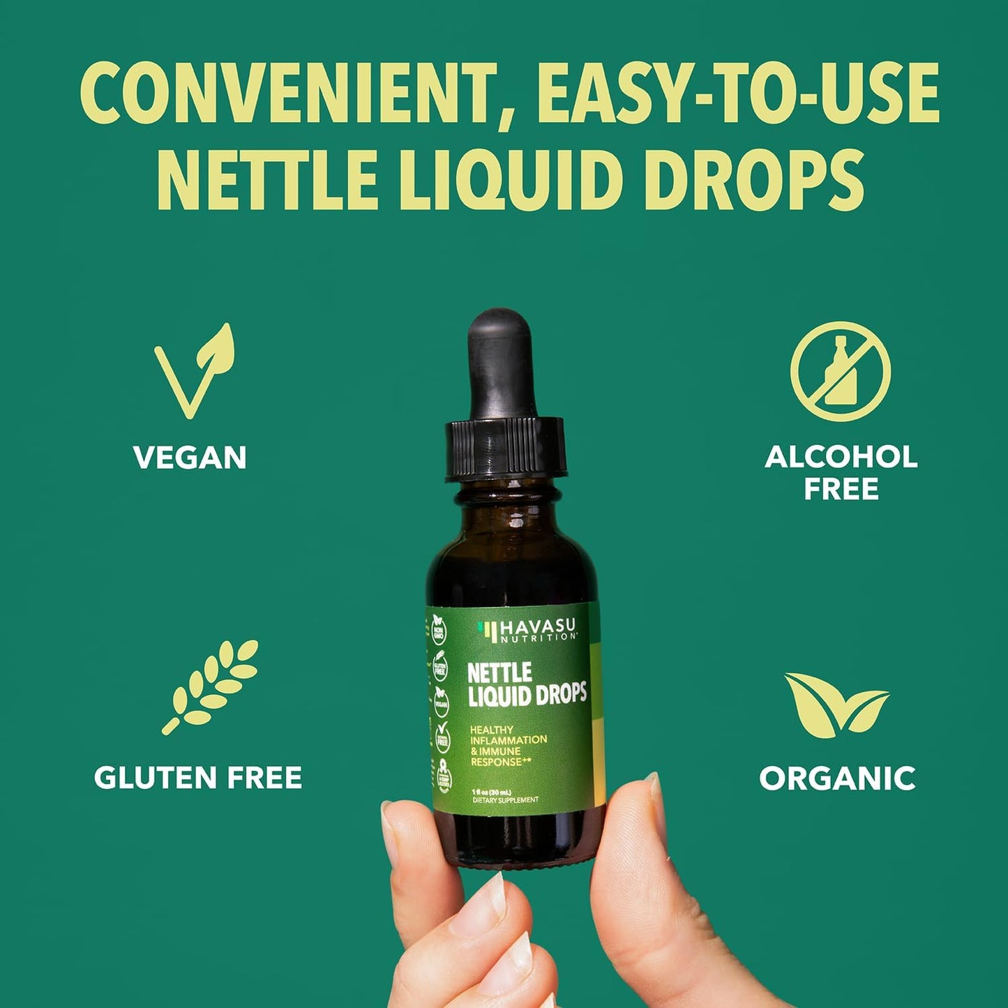 Organic Turmeric, Ginger, and Nettle Root Gummies & Drops for Metabolism, Prostate, Joint, & Immune Support - Non-GMO & Gluten-Free - 60 Gummies, 1 Fl Oz