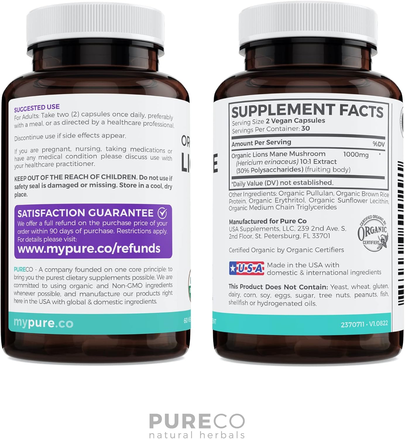 Organic Turmeric & Lions Mane Bundle - Turmeric Curcumin with Black Pepper & Ginger (120 Caps) + Lions Mane Mushroom 10:1 Extract (60 Caps)