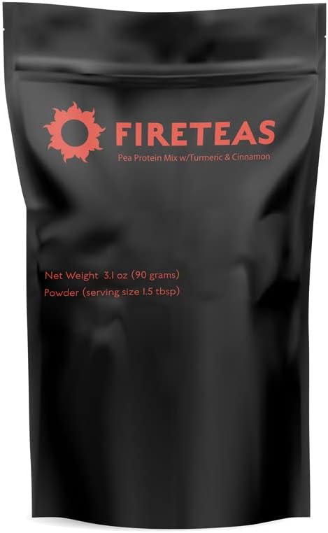 Organic Turmeric Pea Protein Blend by FIRE TEAS for Overall Health & Wellness