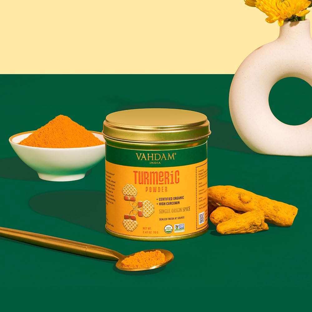 Organic Turmeric Powder with High Curcumin Content - 2.47oz - USDA Certified - Gluten-Free and Non-GMO - Premium Quality from India