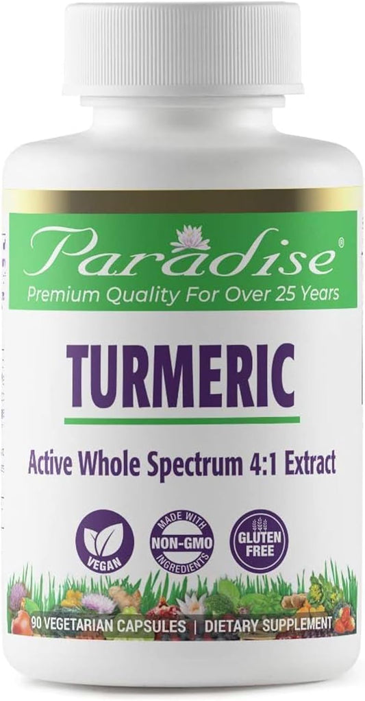 Organic Turmeric Rhizome Extract Capsules - Active Whole Spectrum, Super Potent, Ultra Pure, Vegan - 90 Capsules