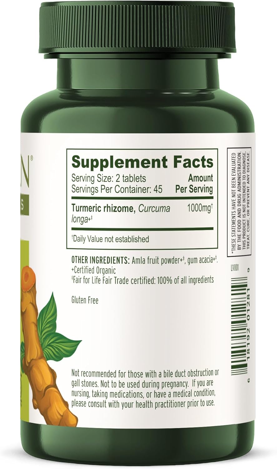 Organic Turmeric Tablets for Healthy Skin, Joints & Overall Health - 90 Tablets - Non-GMO Vegan Supplement