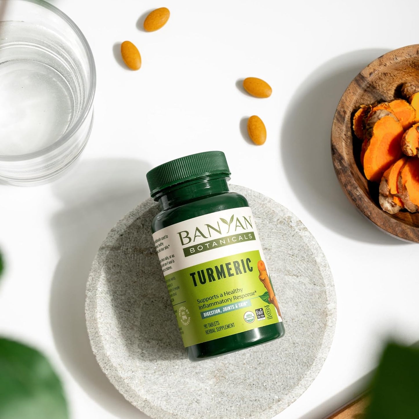 Organic Turmeric Tablets for Healthy Skin, Joints & Overall Health - 90 Tablets - Non-GMO Vegan Supplement