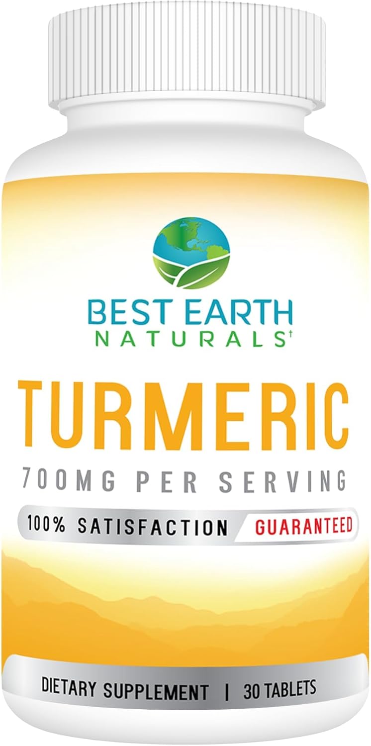 Organic Turmeric with Black Pepper for Maximum Absorption - Herbal Supplements - 30 Day Supply by Best Earth Naturals