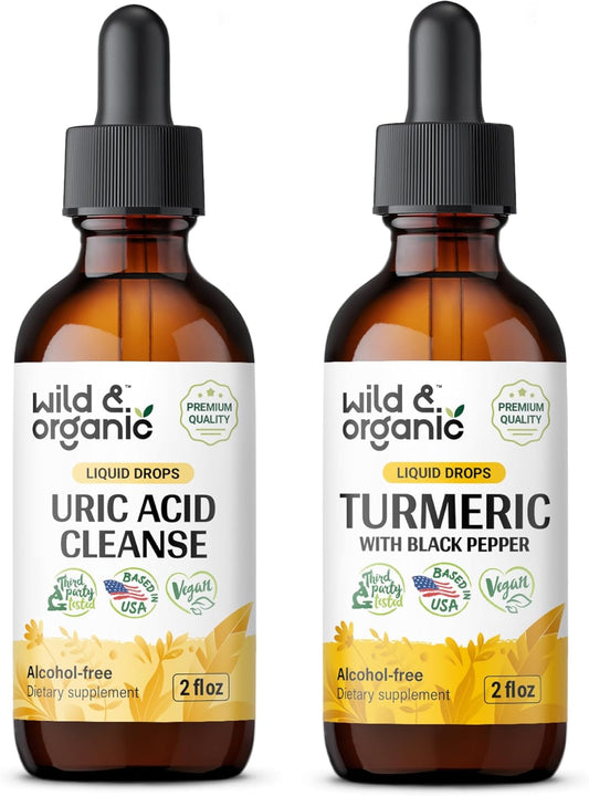Organic Uric Acid and Turmeric Tincture Bundle - 2 fl oz Each