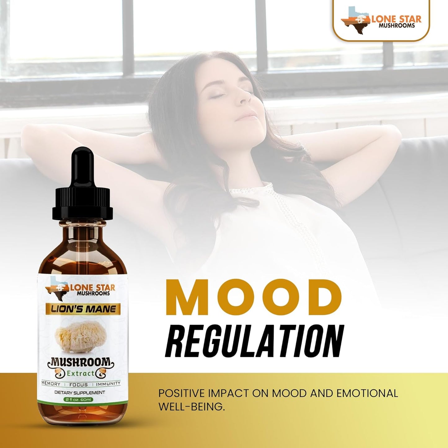 Organic USA-Grown Lions Mane Dual Liquid Extract | Highly Concentrated Fruiting Bodies | Boost Memory, Focus, Immunity | No Fillers