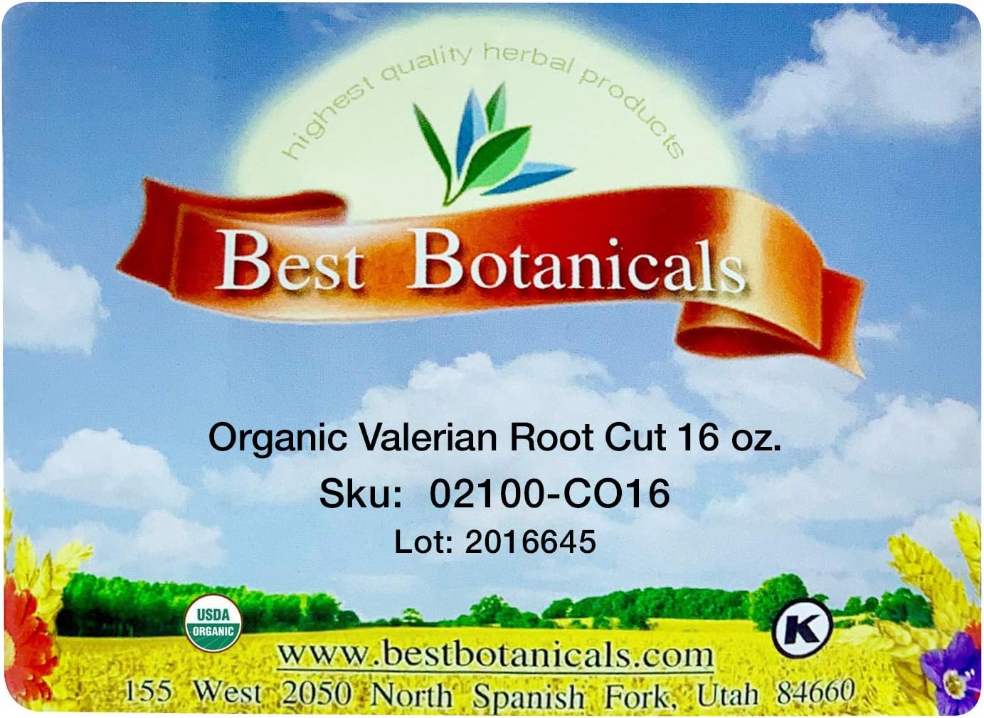 Organic Valerian Root Cut - 16 oz by Best Botanicals