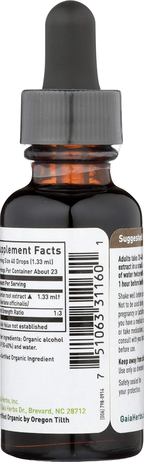 Organic Valerian Root Extract by GAIA HERBS - 1 Fluid Ounce