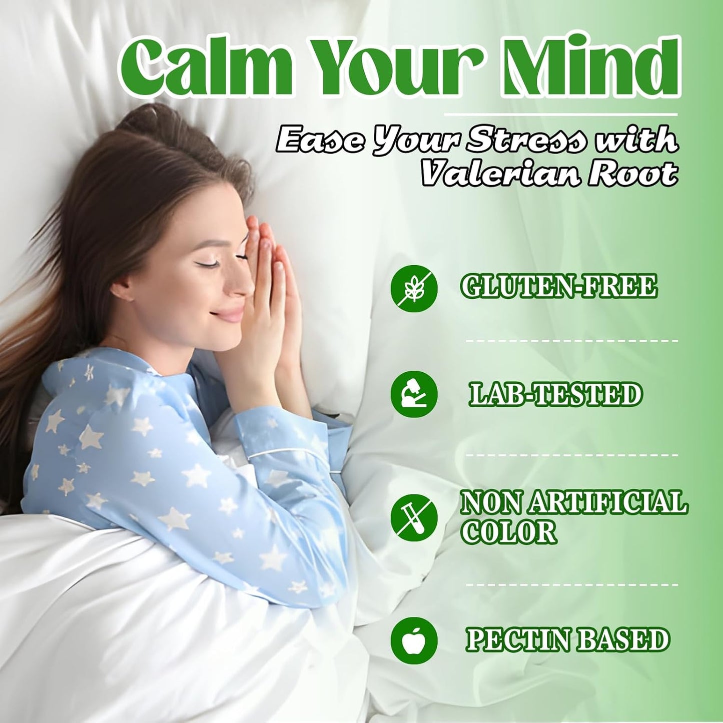 Organic Valerian Root Gummies for Relaxation & Mood Support - 2 Pack, Vegan Apple Flavor, Non-GMO Sleep Supplement, 120 Count