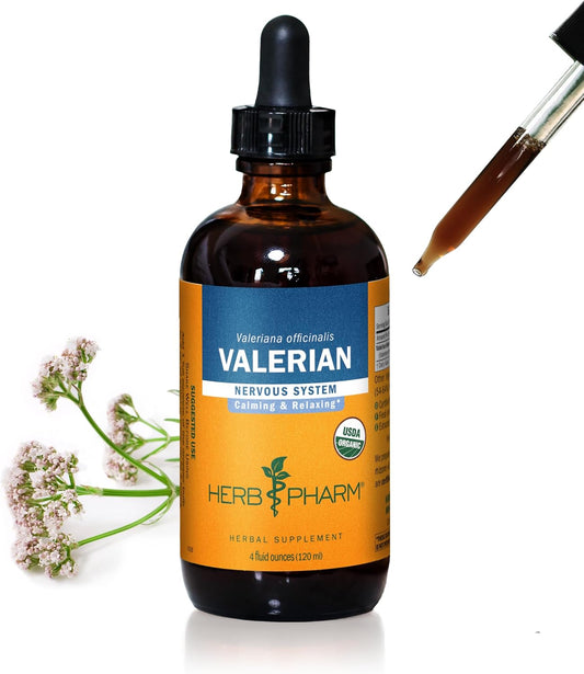 Organic Valerian Root Liquid Extract for Relaxation and Restful Sleep - 4 oz Bottle