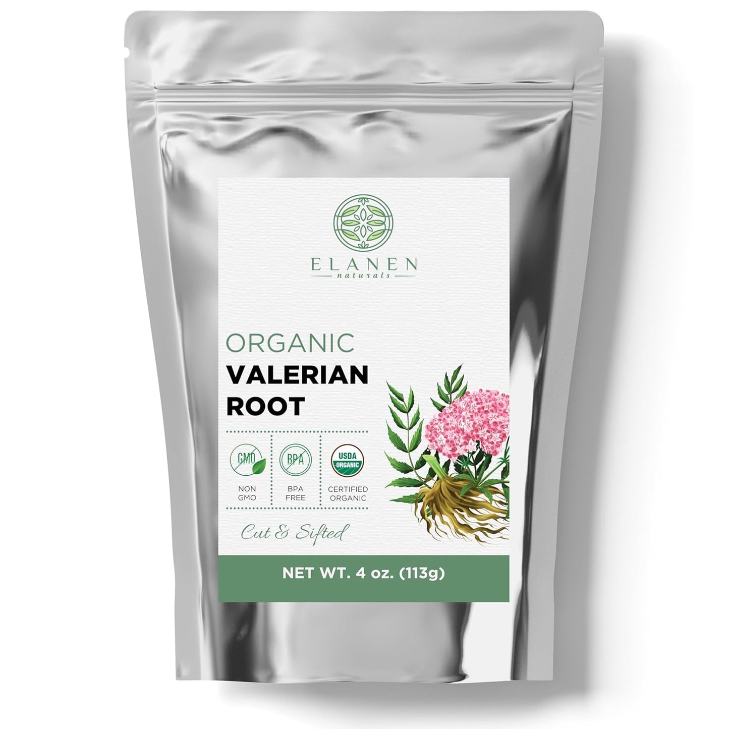 Organic Valerian Root Tea 4 oz (113g) - USDA Certified Whole Loose Leaf Herb for Sleep - Te De Valeriana Para Dormir by Elanen Naturals