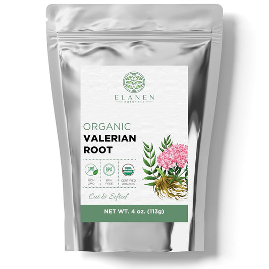 Organic Valerian Root Tea 4 oz (113g) - USDA Certified Whole Loose Leaf Herb for Sleep - Te De Valeriana Para Dormir by Elanen Naturals