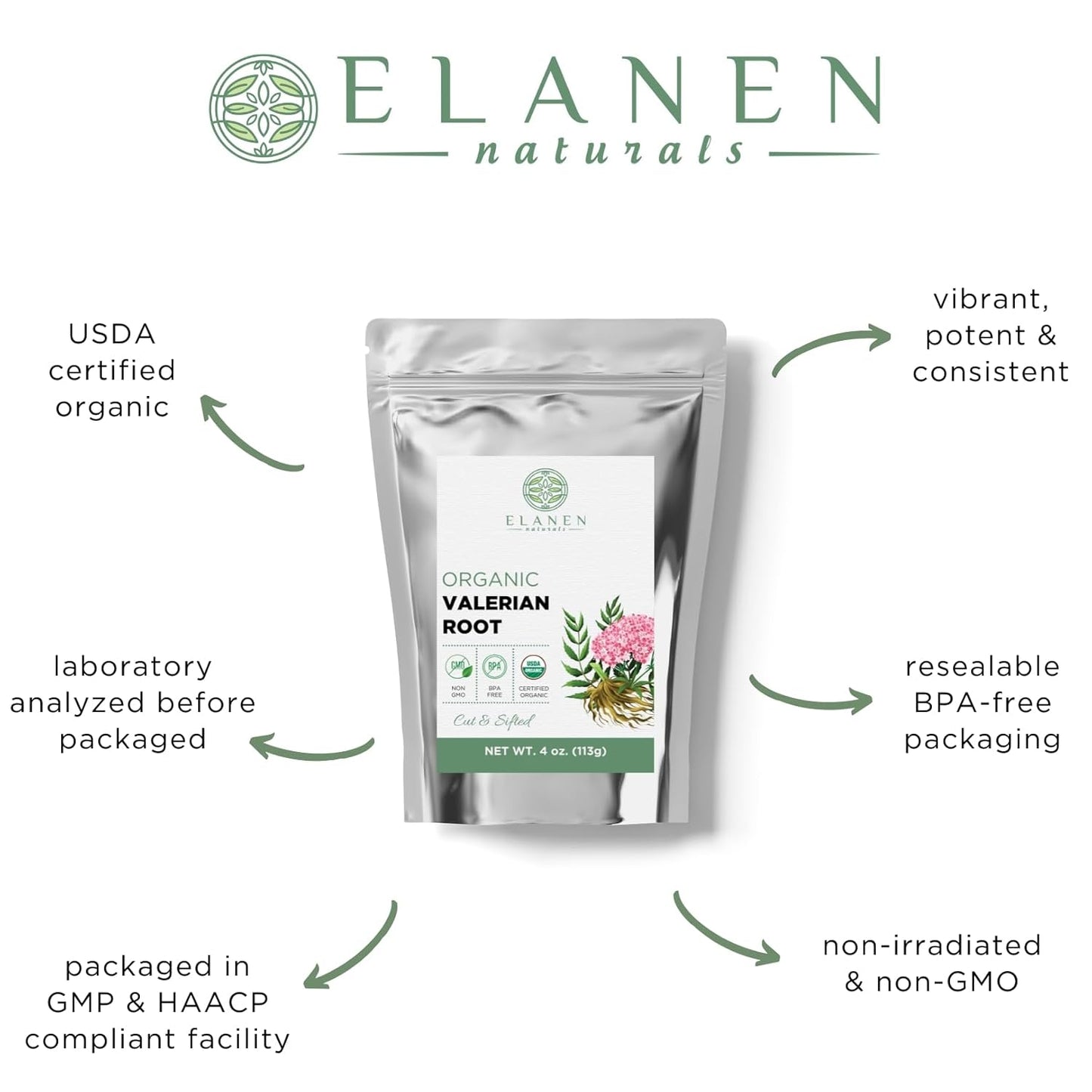 Organic Valerian Root Tea 4 oz (113g) - USDA Certified Whole Loose Leaf Herb for Sleep - Te De Valeriana Para Dormir by Elanen Naturals