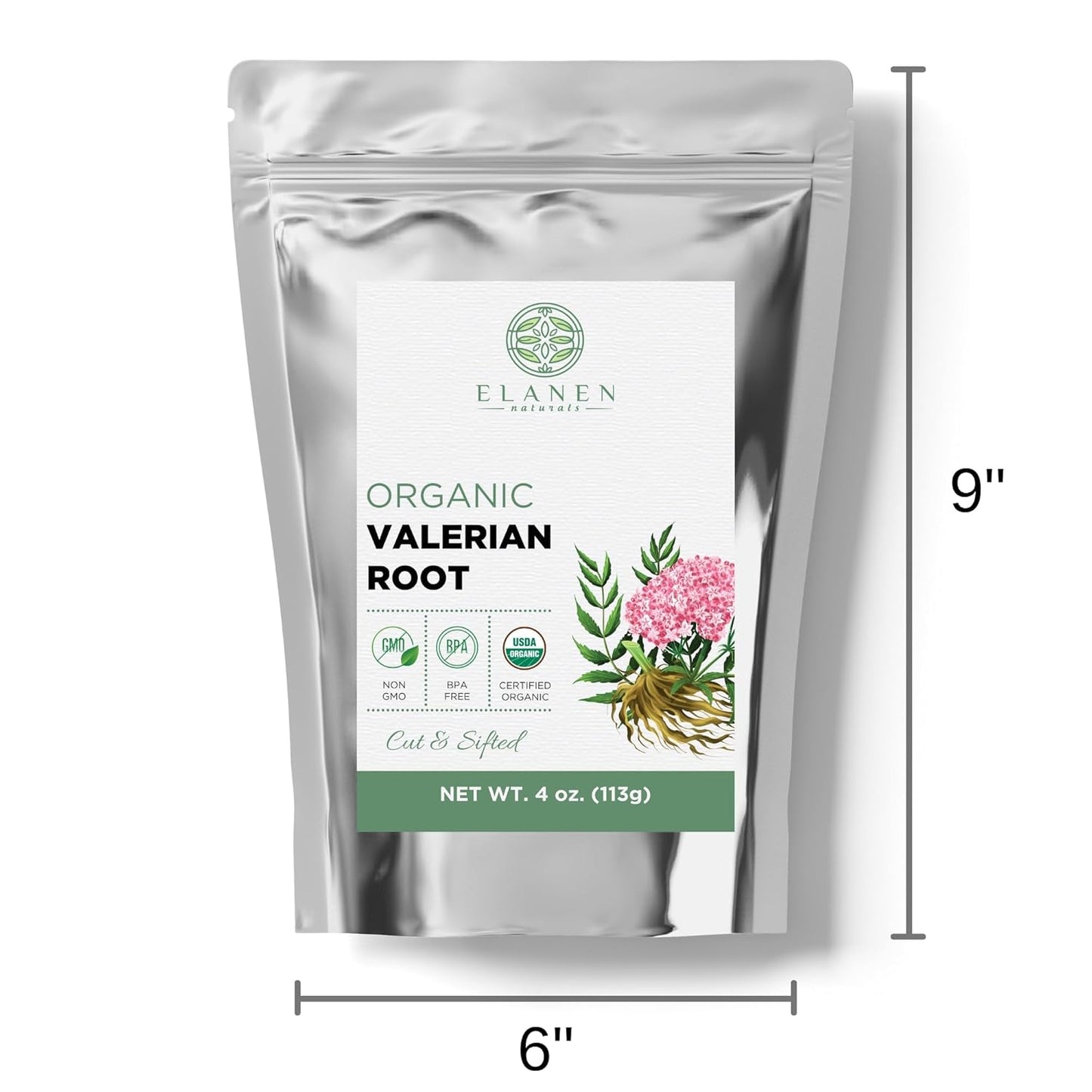 Organic Valerian Root Tea 4 oz (113g) - USDA Certified Whole Loose Leaf Herb for Sleep - Te De Valeriana Para Dormir by Elanen Naturals