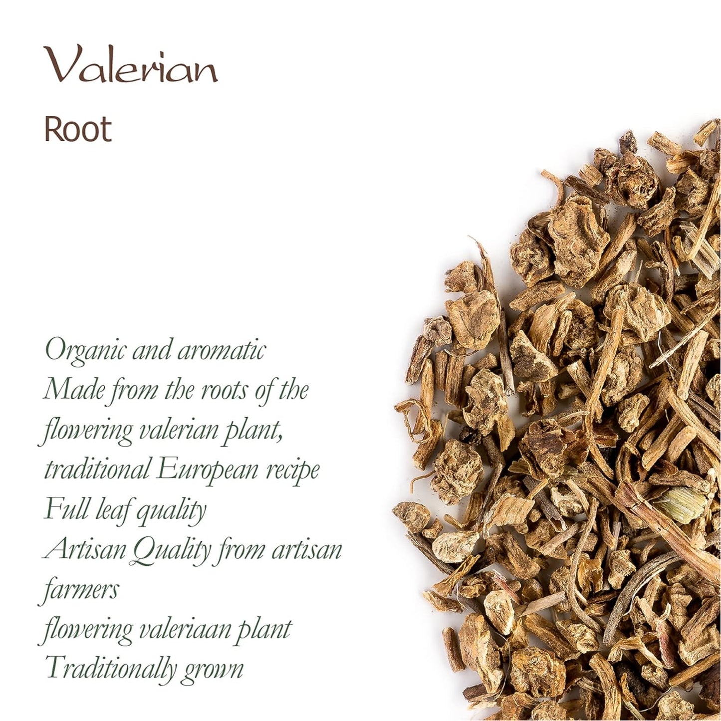 Organic Valerian Root Tea for Calming and Relaxing Nights, Valeriana Officinalis Herbal Sleep Tea