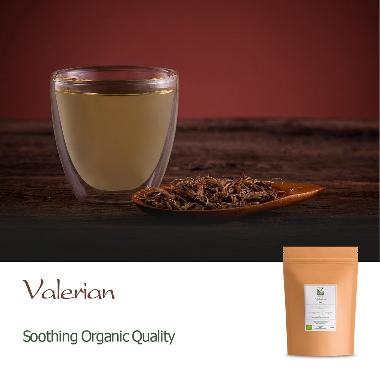 Organic Valerian Root Tea for Calming and Relaxing Nights, Valeriana Officinalis Herbal Sleep Tea