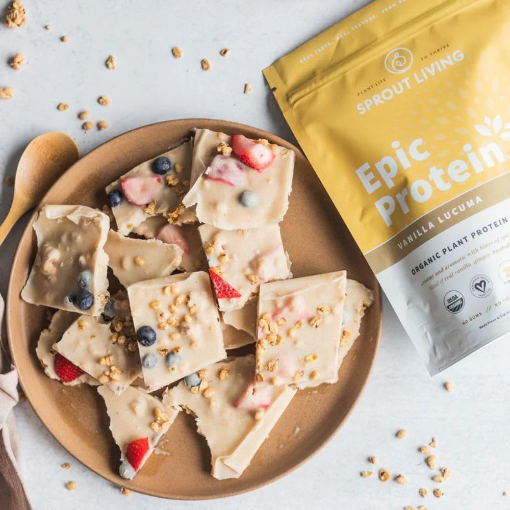 Organic Vanilla Lucuma Plant-Based Protein Powder with Superfoods - 20g Protein, Vegan, Non-GMO, Gluten Free - 5lb, 60 Servings