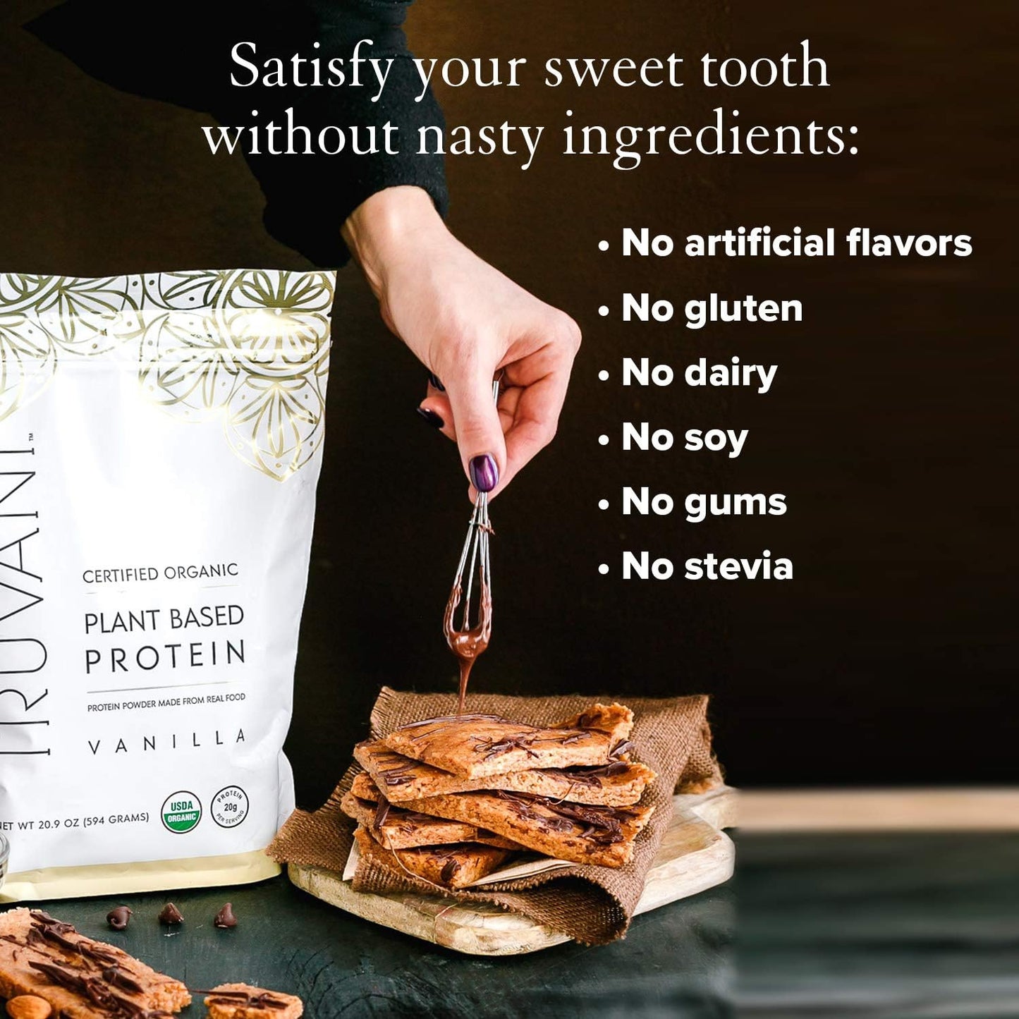 Organic Vanilla Pea Protein Powder - 20g Plant Based Protein, Keto, Gluten & Dairy Free, Low Carb, No Sugar - 10 Servings - BoostGo Australia