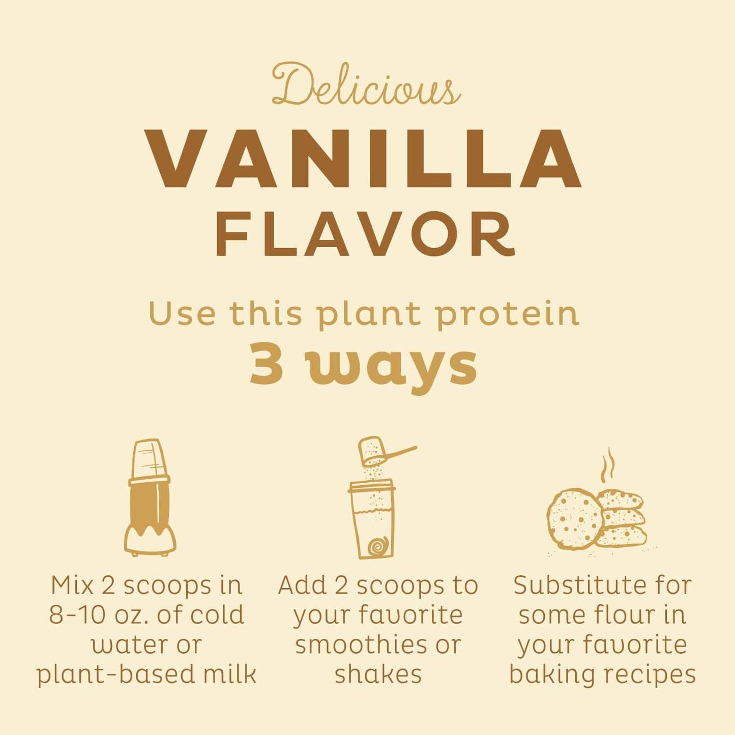 Organic Vanilla Plant Based Protein Powder - Low Carb Vegan Superfood with Vitamins & Minerals - Keto Friendly, Dairy & Soy Free - 10 Servings