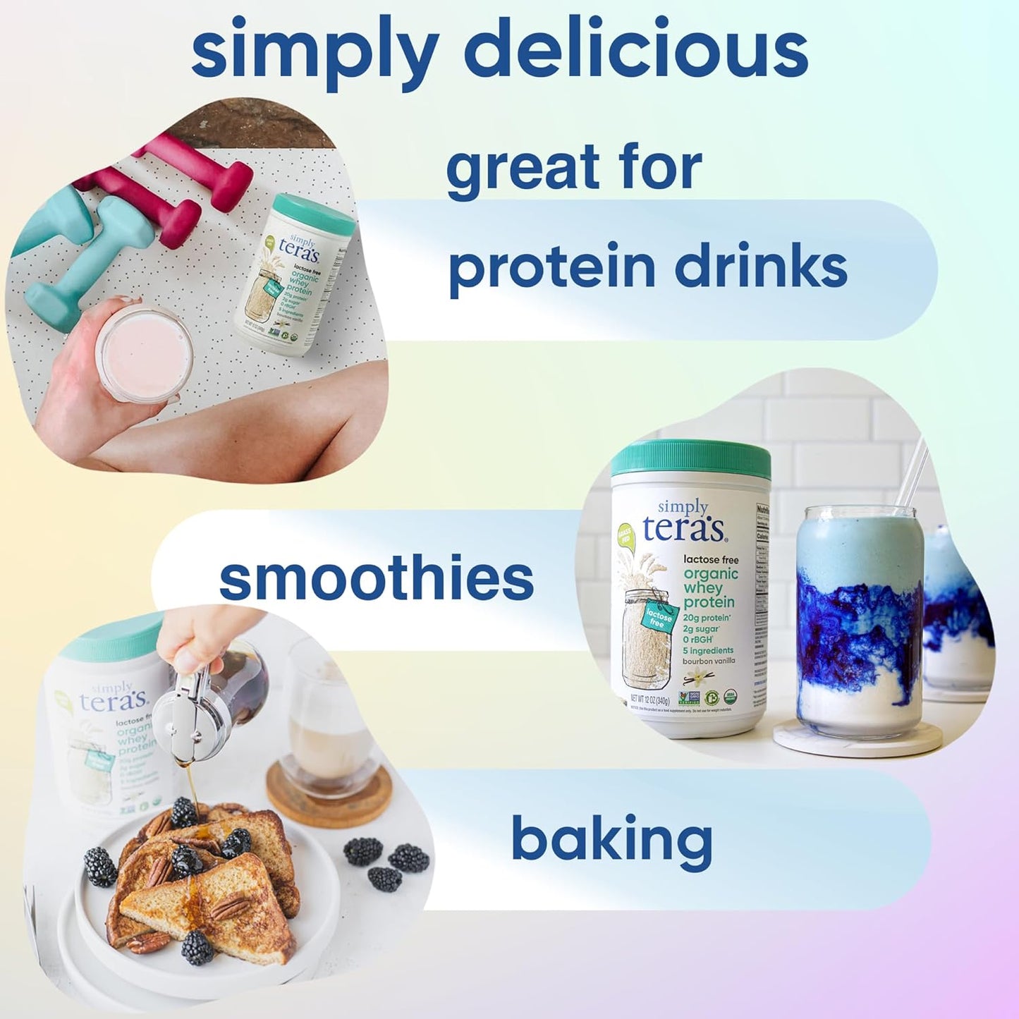 Organic Vanilla Whey Protein Powder - Lactose-Free, Non-GMO, Gluten-Free, Kosher - 20g Protein Per Serving - 12 Oz