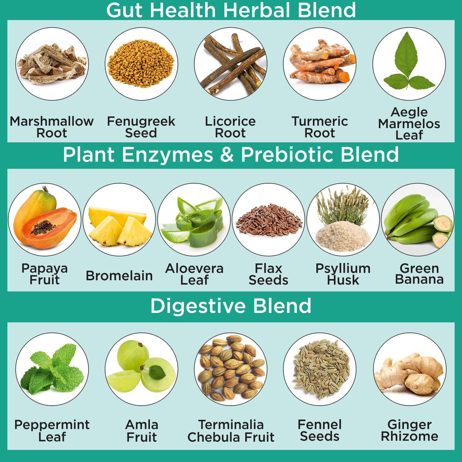 Organic Veda Marshmallow Turmeric Gut Supplement for Digestion Health - Repair, Cleanse & Support - 120 Capsules with Enzymes, Prebiotics, L-Glutamine, Green Banana, Psyllium Husk