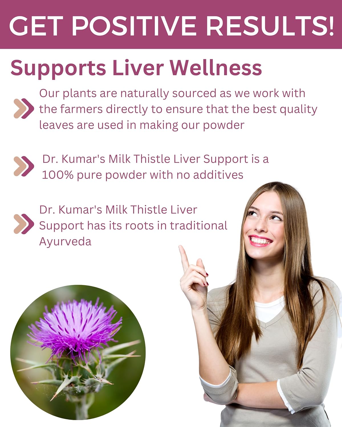 Organic Vedic Milk Thistle Powder - Liver Support Supplement - Silymarin Herbal Blend - Ayurvedic Formula - Vegan, Solar Dried - 3.53 oz - 50 Servings