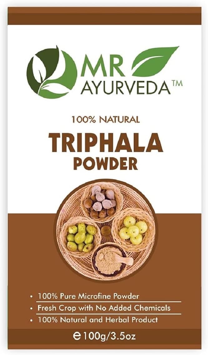 Organic Veena Herbal Triphala Powder for Hair, Face, and Skin - Chemical-Free, 100g