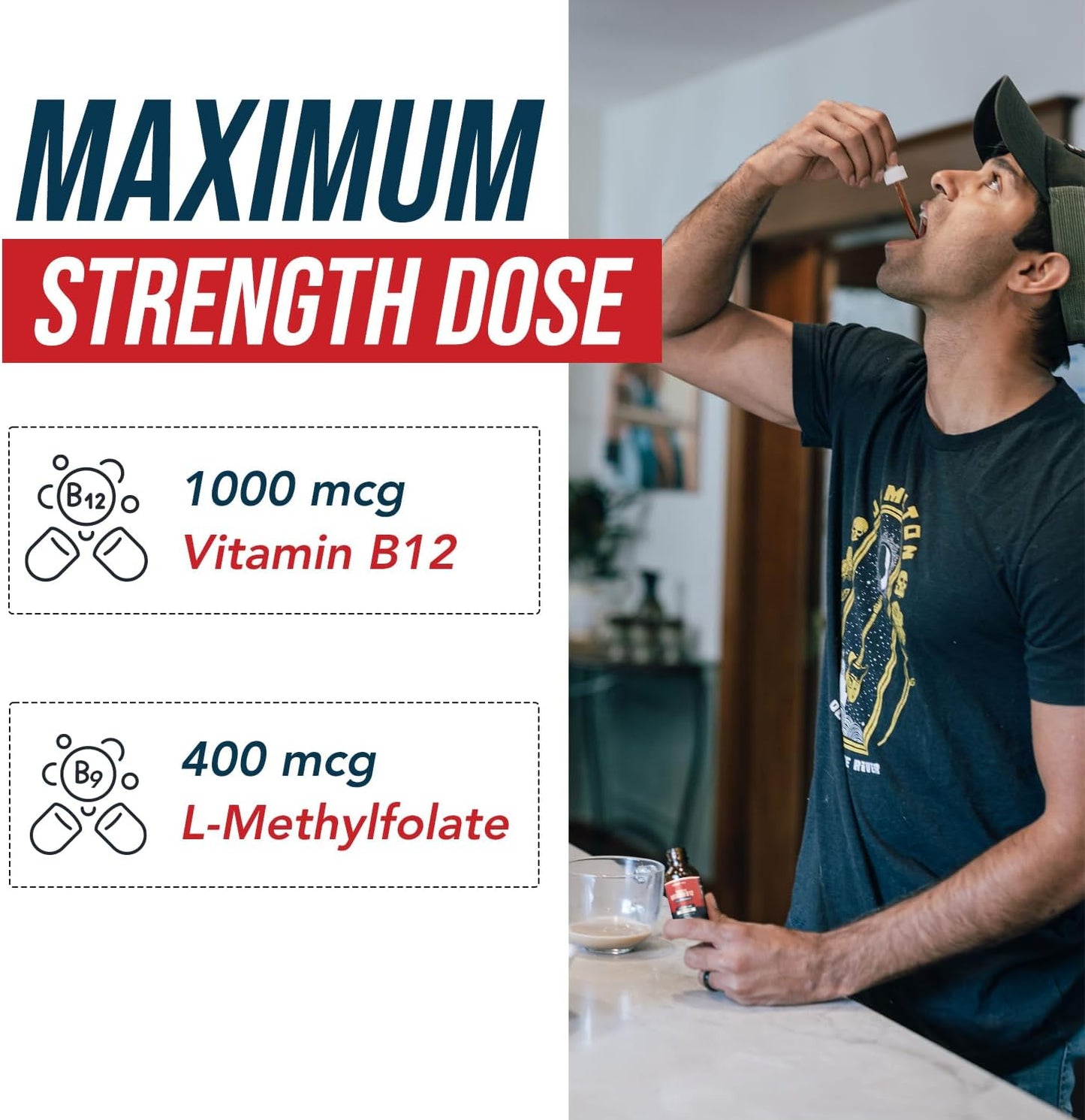 Organic Vegan BioActive Vitamin B12 Complex with Methylfolate - 180 Servings