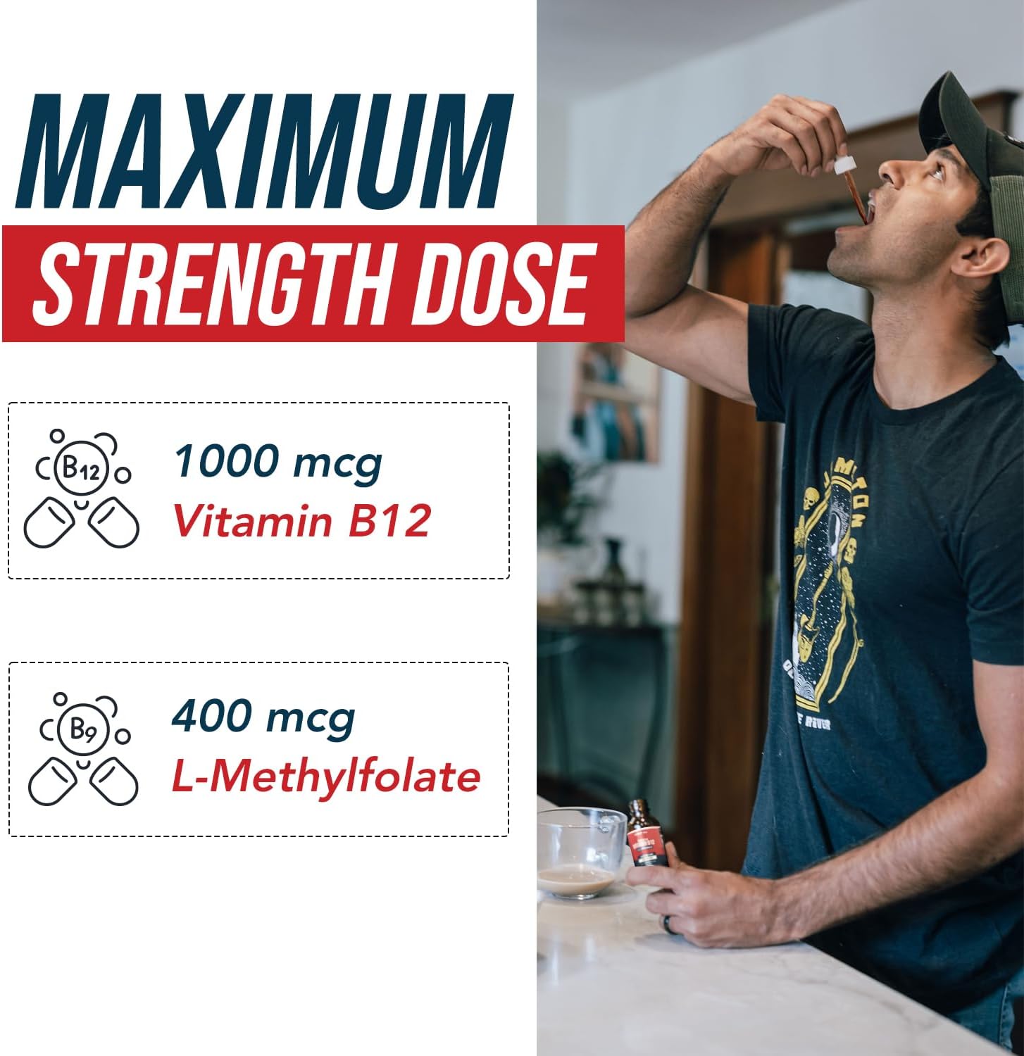 Organic Vegan BioActive Vitamin B12 Complex with Methylfolate - 180 Servings