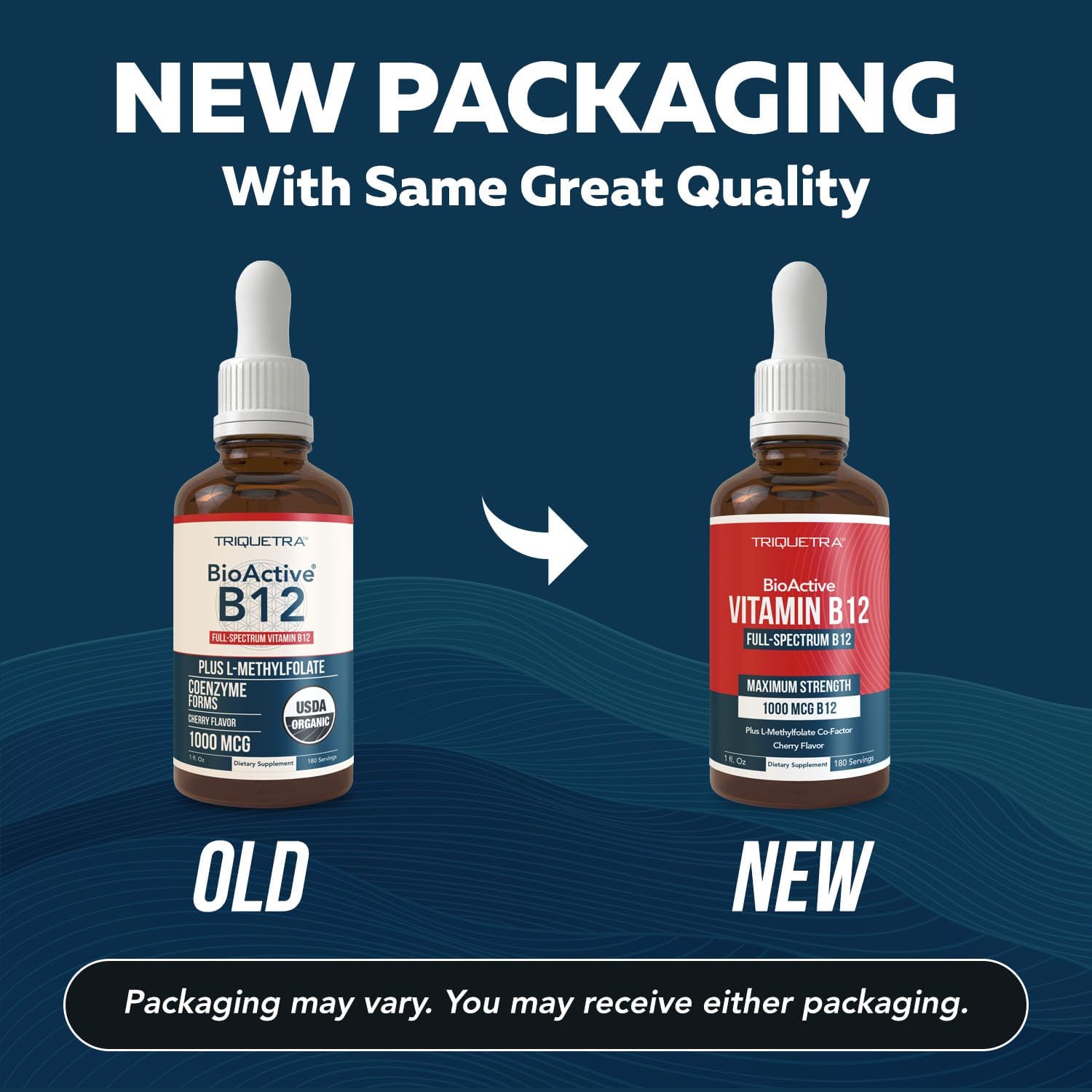 Organic Vegan BioActive Vitamin B12 Complex with Methylfolate - 180 Servings