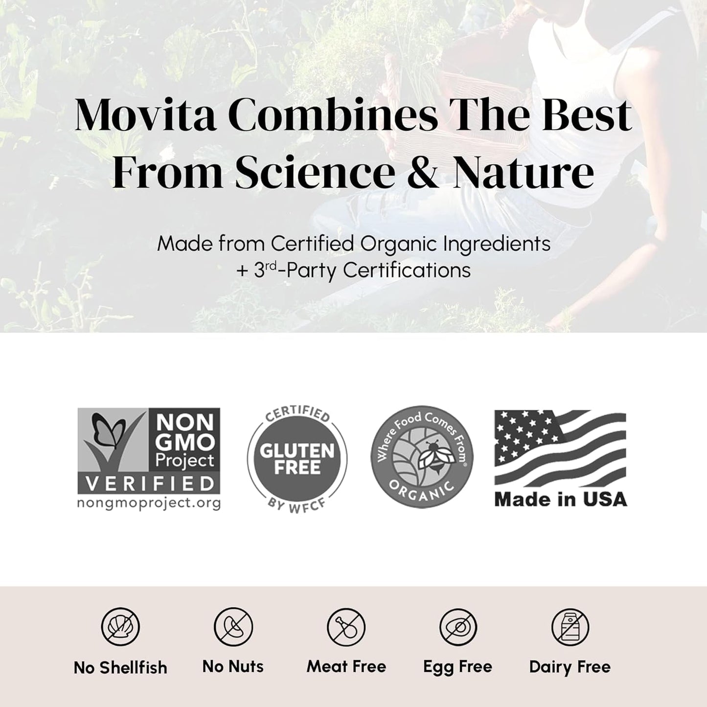Organic Vegan Biotin & Choline Supplement for Healthy Hair, Skin & Nails - Fermented Whole Foods - Non-GMO - 30-Day Supply