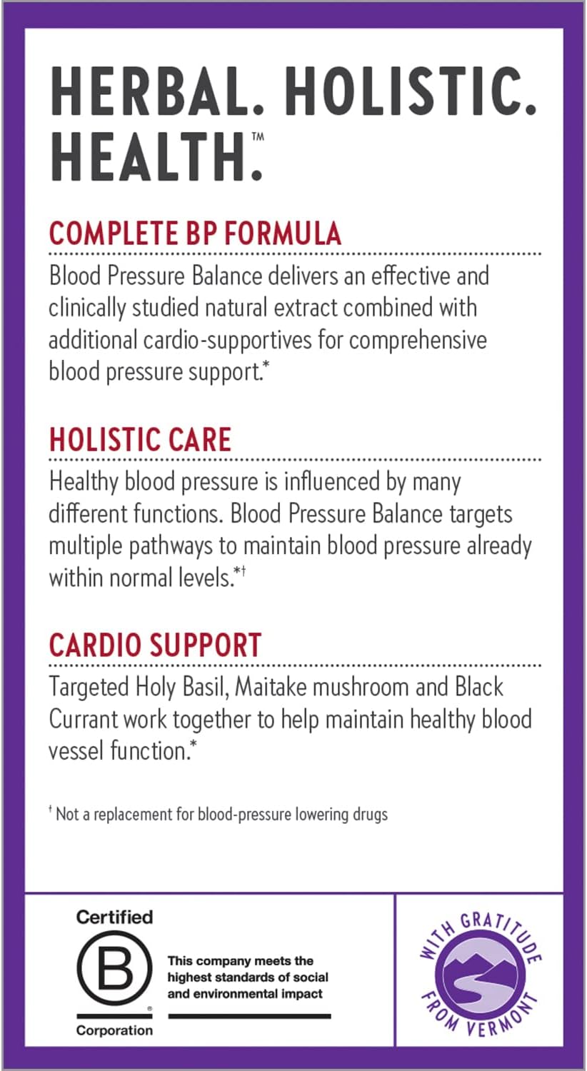 Organic Vegan Blood Pressure Supplement with Grapeseed & Black Currant - Non-GMO, 30 Count