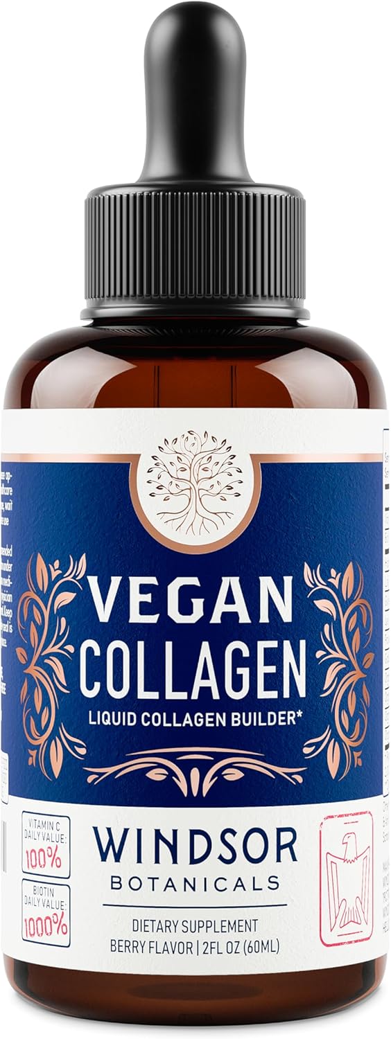 Organic Vegan Collagen Booster Liquid Supplement with Vitamin C, Biotin, Hyaluronic Acid & Amino Acids - 120ml, 60 Day Supply - BoostGo Australia