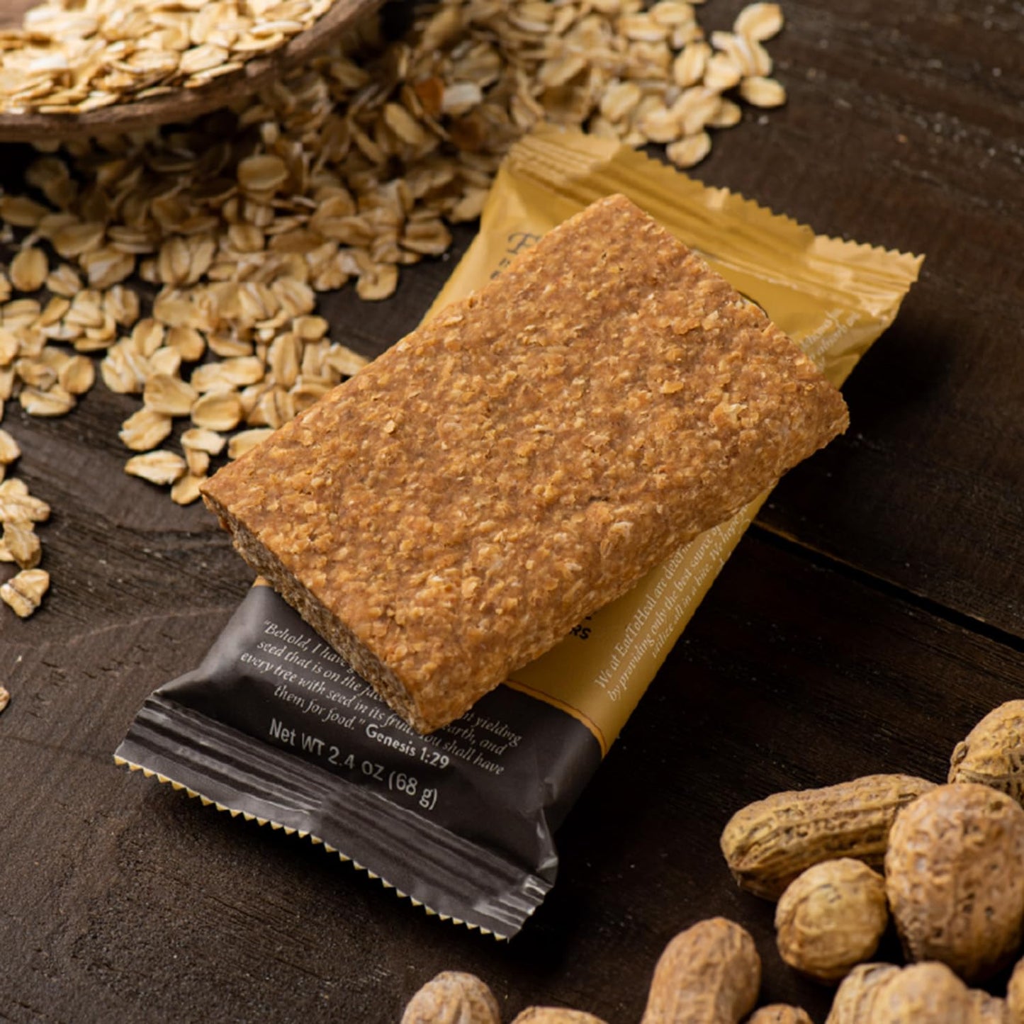 Organic Vegan High Protein Bar with Peanut Butter - Low Sugar Meal Replacement, Non GMO, Plant Based, Gluten Free - Crafted for Enjoyment, Not Storage