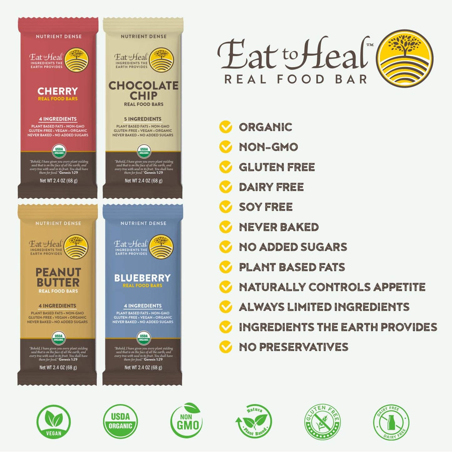 Organic Vegan High Protein Bar with Peanut Butter - Low Sugar Meal Replacement, Non GMO, Plant Based, Gluten Free - Crafted for Enjoyment, Not Storage