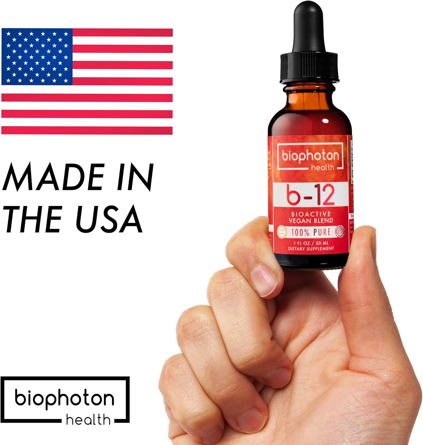 Organic Vegan Liposomal Vitamin B12 Liquid Supplement - Methyl Blend - Non GMO & Sugar-Free - 2 Fl Oz