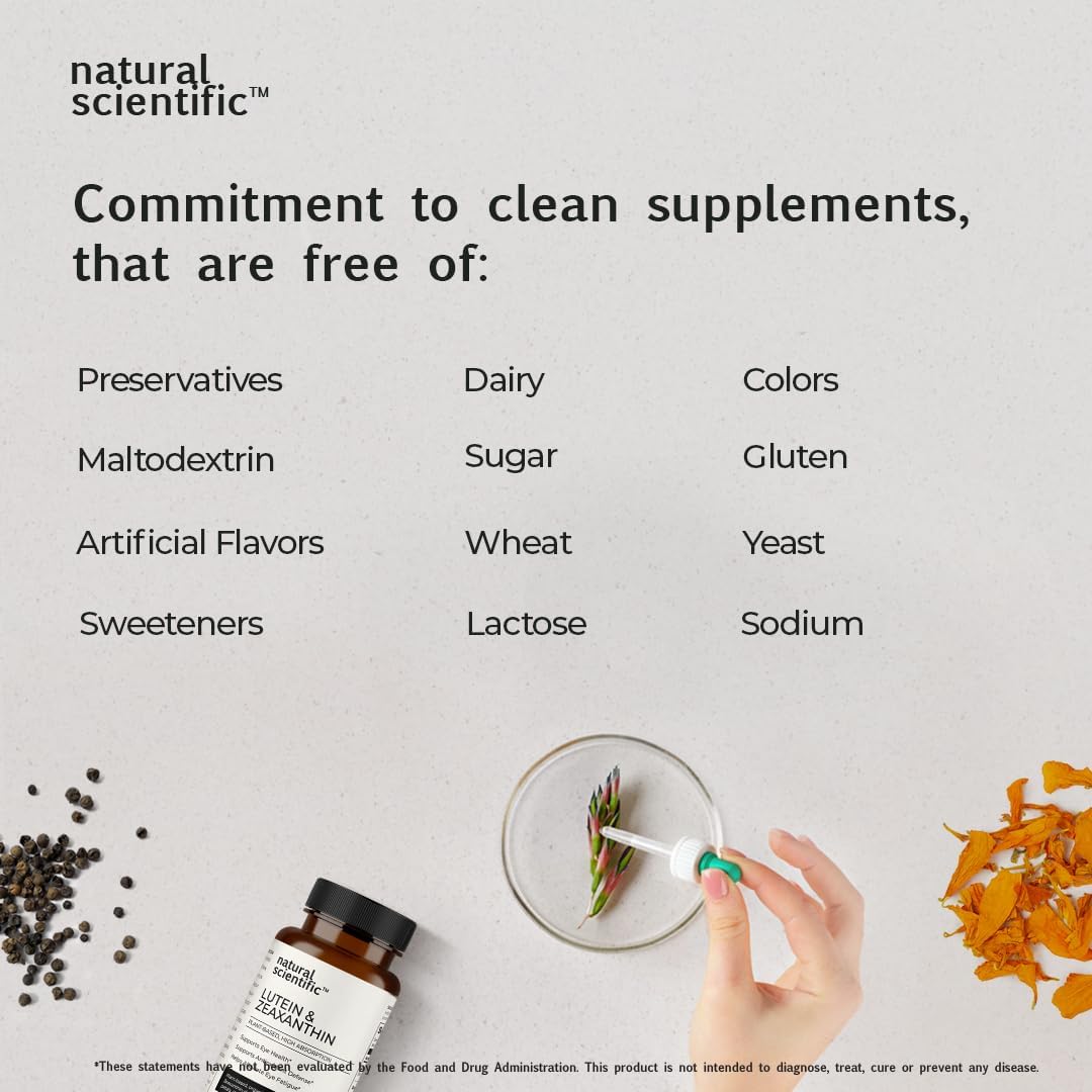 Organic Vegan Lutein and Zeaxanthin Eye Vitamins - Gluten-Free Supplements for Adults and Seniors - Premium 30-Day Supply