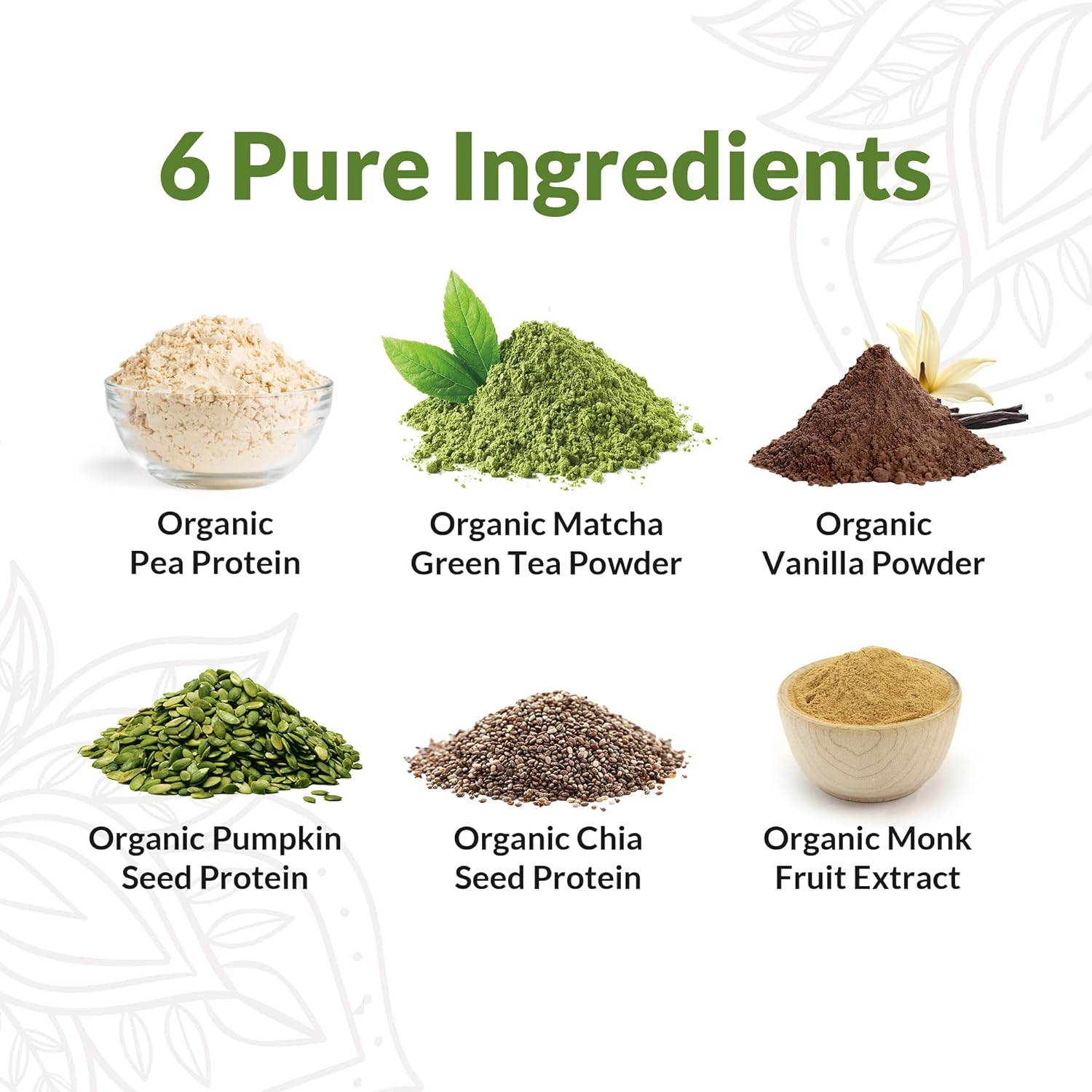 Organic Vegan Matcha Protein Powder Sample Pack - Plant-Based, Gluten-Free, Non GMO, 20g Protein Per Serving - Ideal for Smoothies & Shakes - Pack of 16