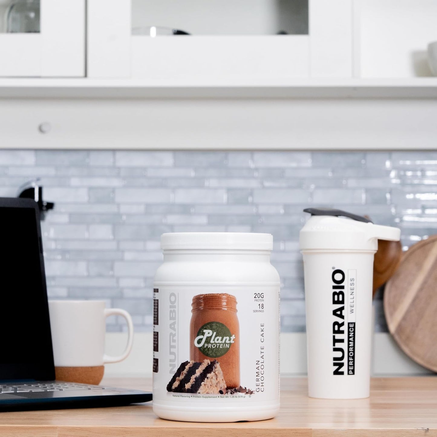 Organic Vegan Plant Protein Powder - German Chocolate Cake Flavor - 20g Protein per Serving - Lactose and Dairy Free - 18 Servings