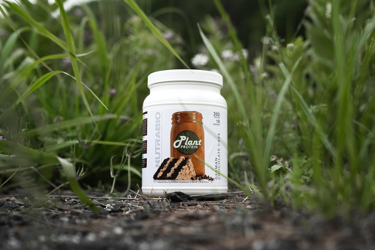 Organic Vegan Plant Protein Powder - German Chocolate Cake Flavor - 20g Protein per Serving - Lactose and Dairy Free - 18 Servings