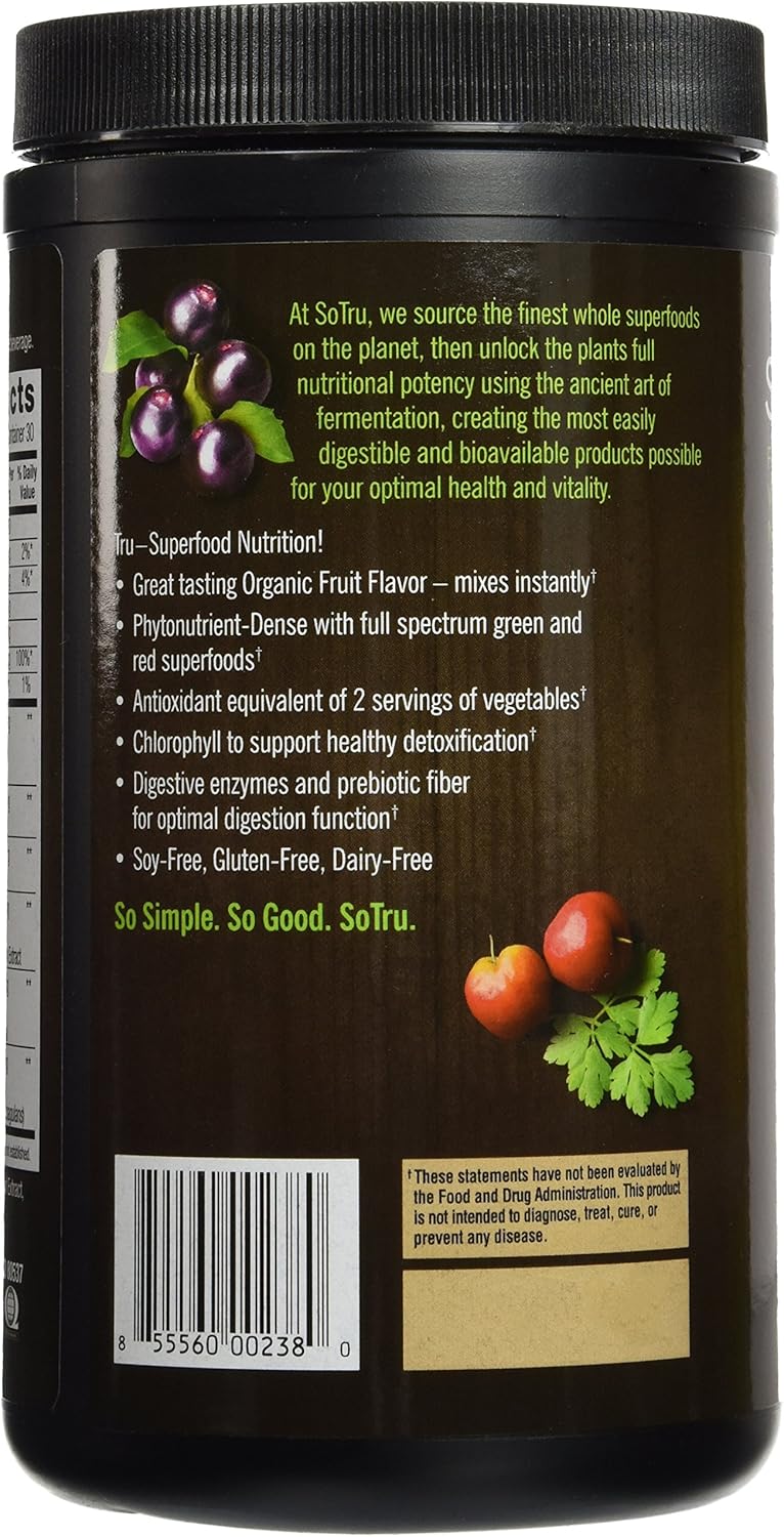 Organic Vegan PlantFusion Super Greens Powder with Probiotics & Prebiotic Fiber - 8.46 oz - Non-GMO - Gluten-Free - 30 Servings