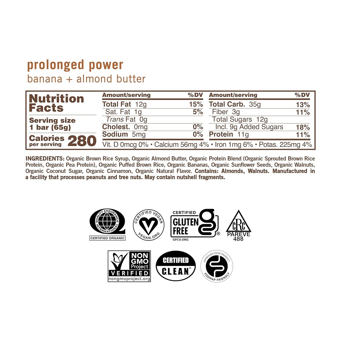 Organic Vegan Protein Bars - Banana Almond Butter Flavor, 2.3 oz Bars, 12 Pack