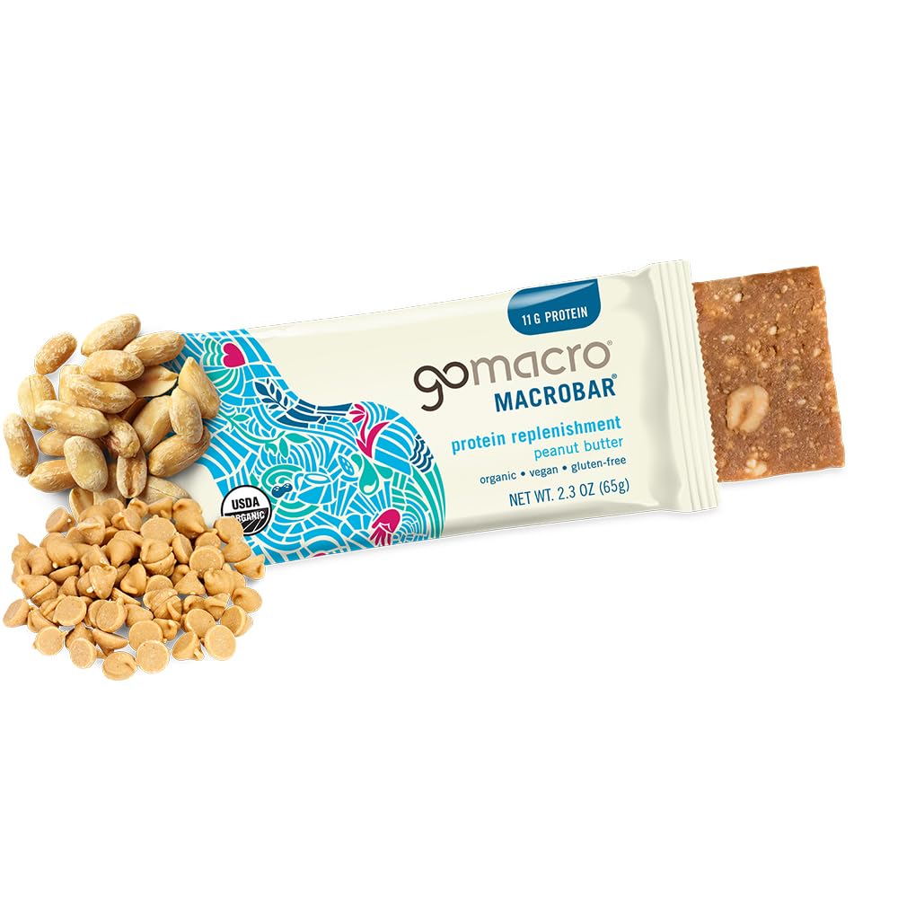 Organic Vegan Protein Bars - Peanut Butter (2.3 oz, 12 Pack) by GoMacro